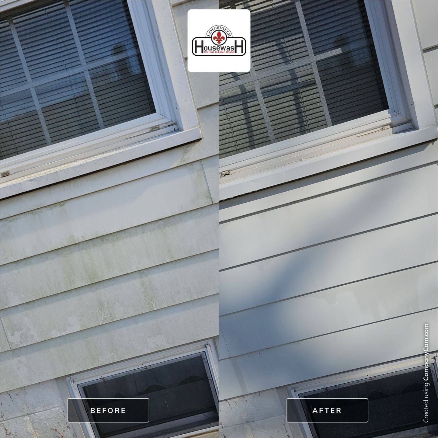 Vinyl siding and window cleaned